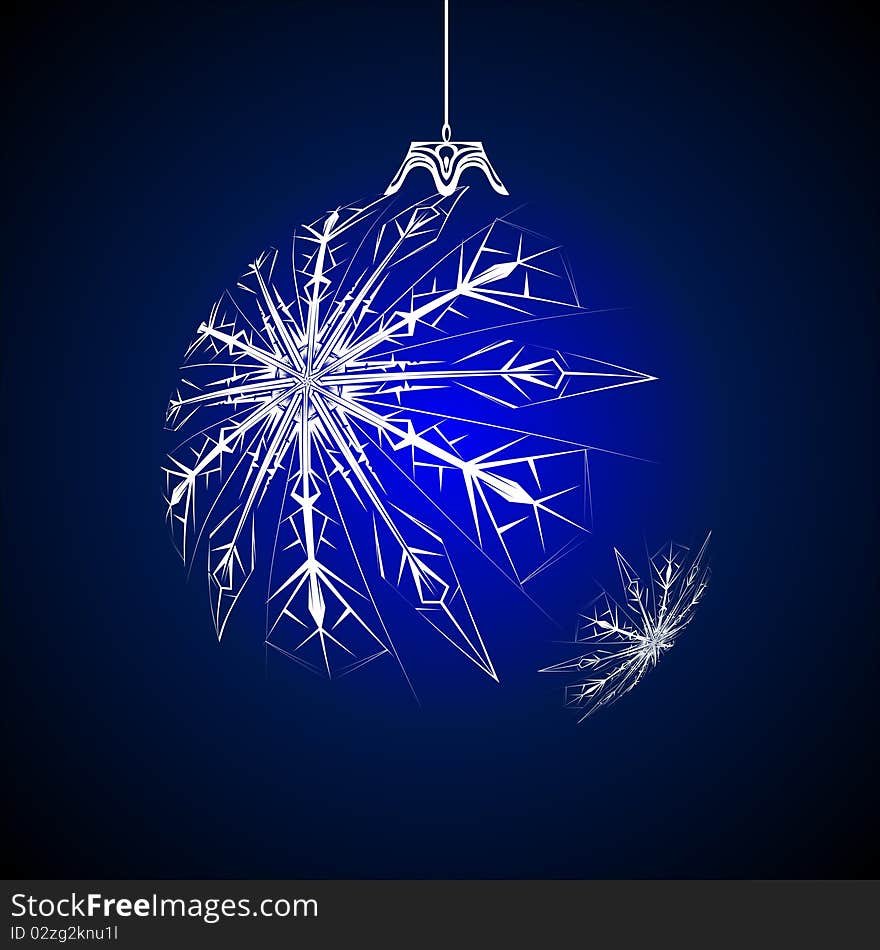 Stylized Christmas ball on a dark background. Stylized Christmas ball on a dark background