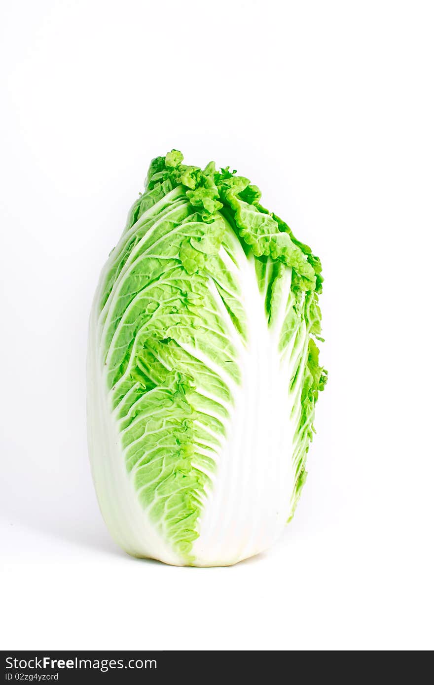 Fresh cabbage isolated on the white background