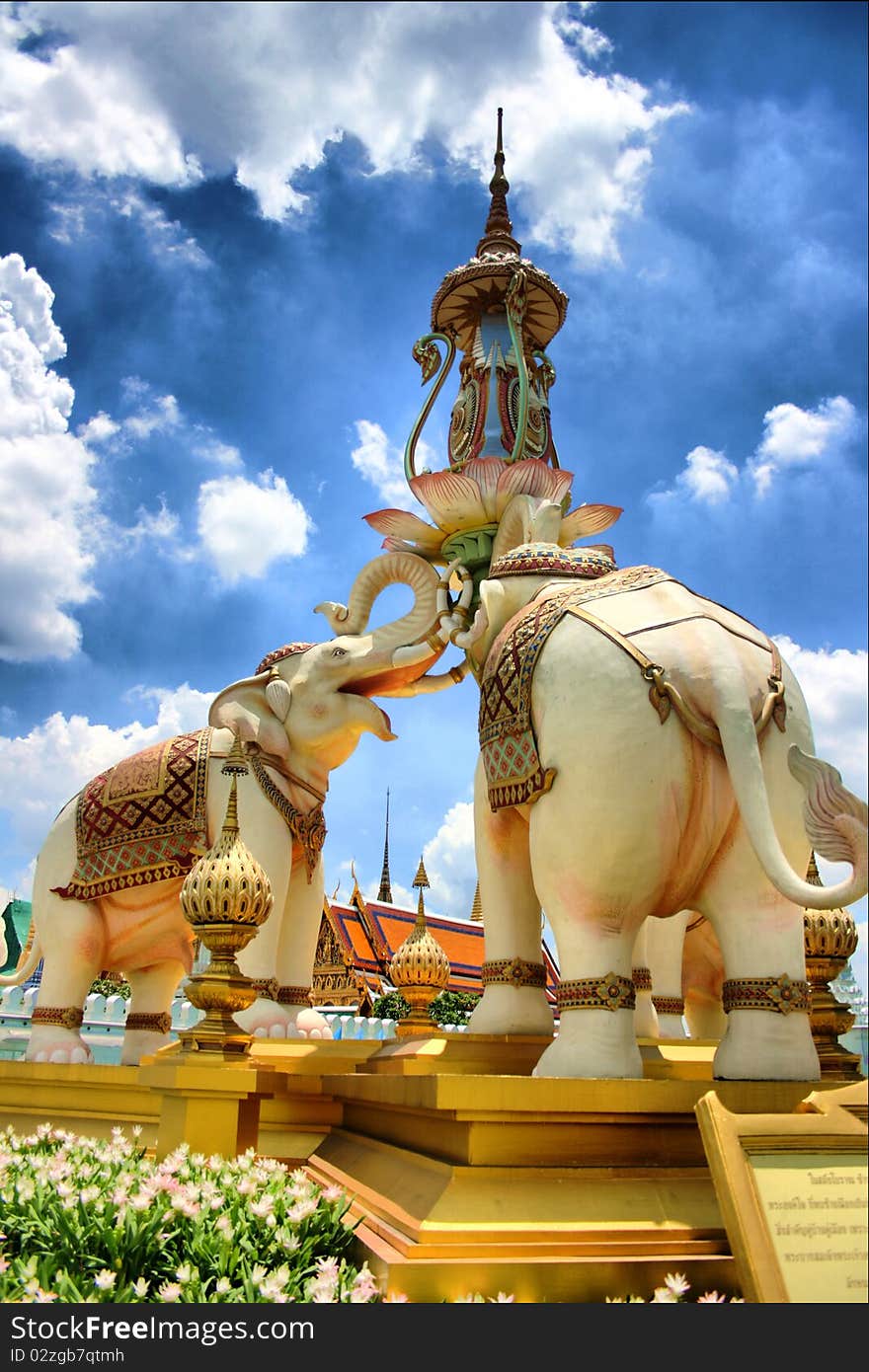 Statue elephant monument at bangkok ,Thailand