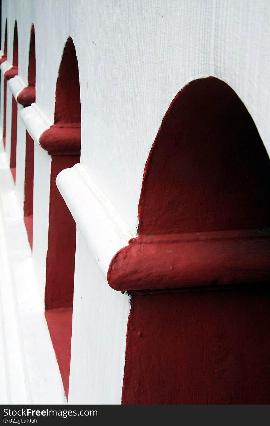 Ancient Thai Style Windows In Temple