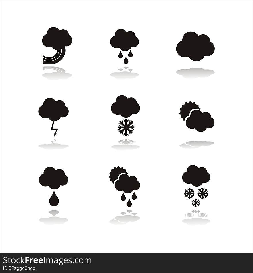 Set of 9  weather icons