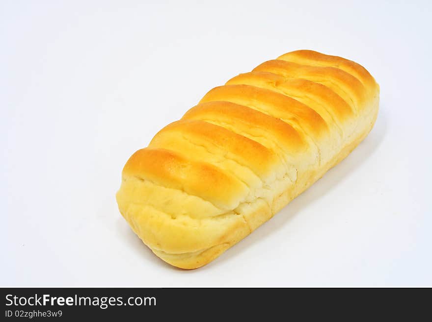 Sweet bread on white background.