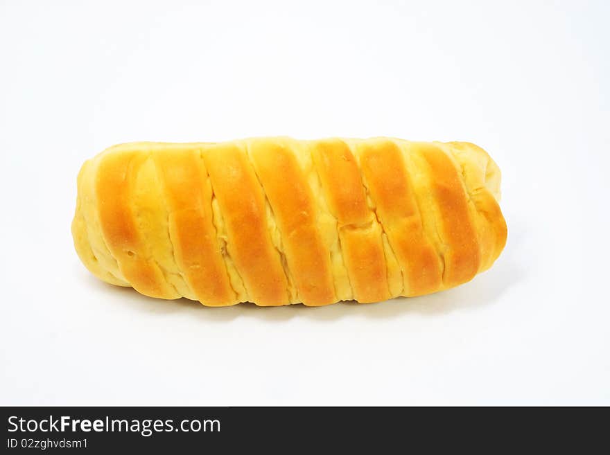 Sweet bread on white background.