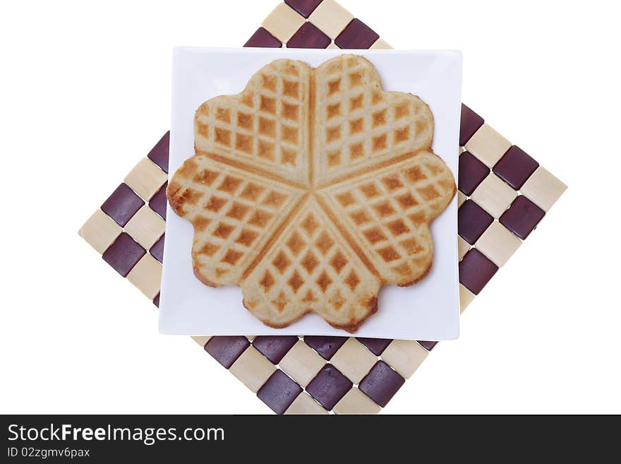 A Cake on square plate. A Cake on square plate