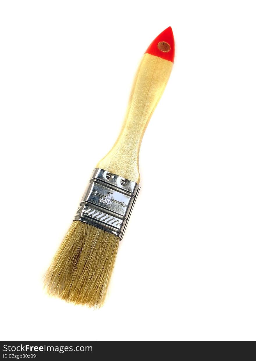 Paint brushes on the white isolate background