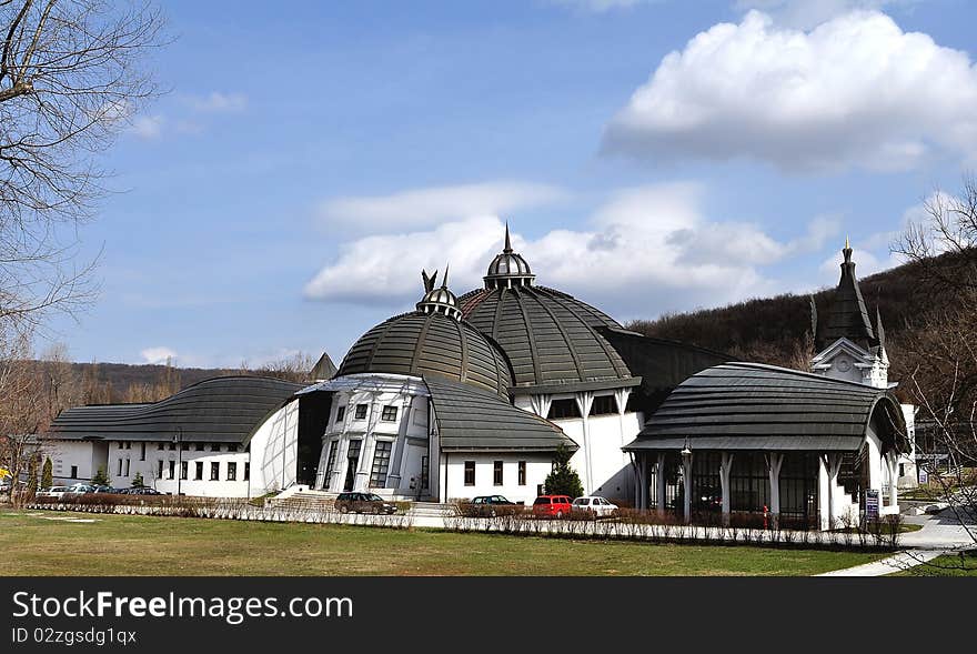 Tilting cupola of the building University Pazmany in Piliscsaba, Hungary. Tilting cupola of the building University Pazmany in Piliscsaba, Hungary