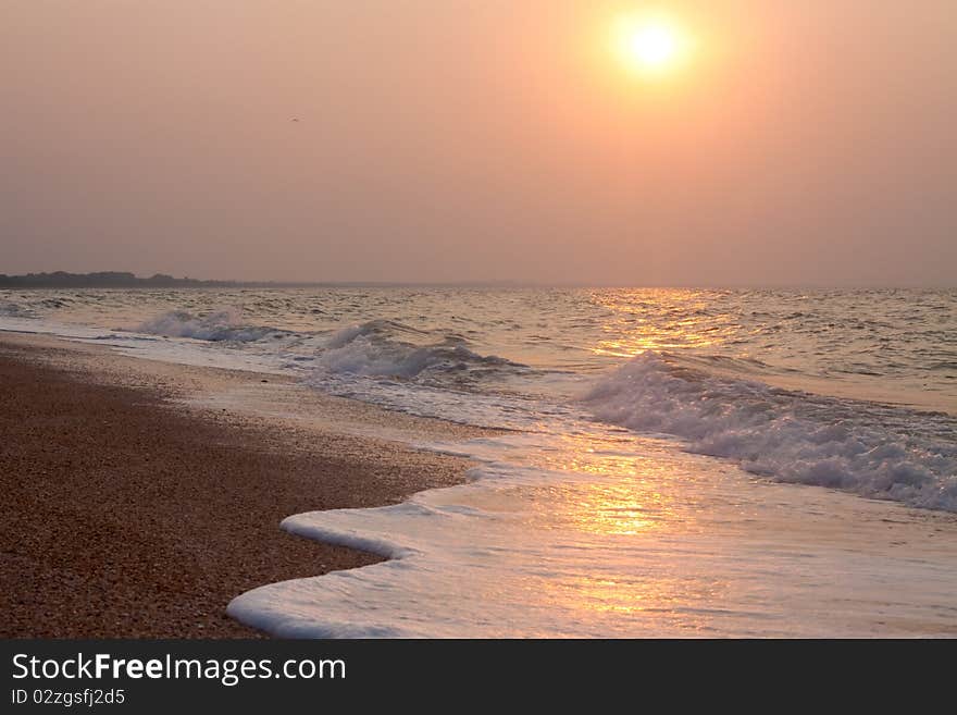 Sunset scene on the sea. Sunset scene on the sea