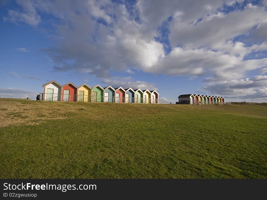 Colorful beach huts