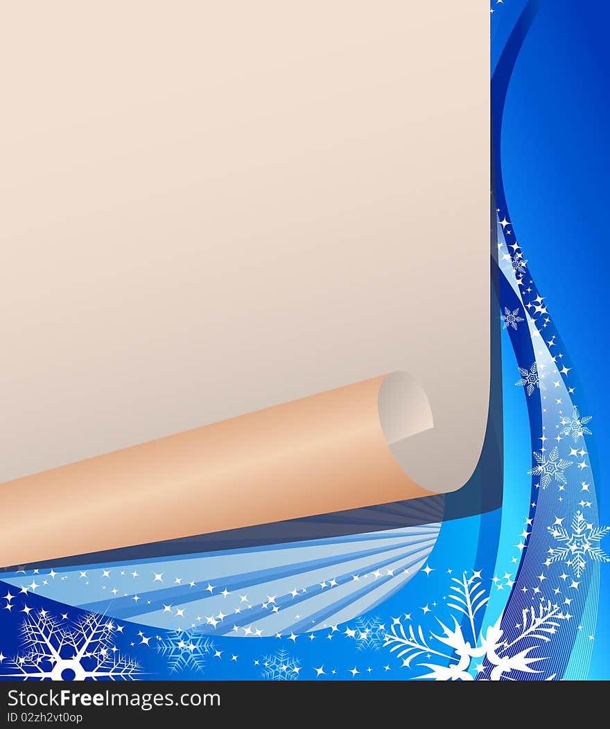 White paper on a Christmas background. eps10