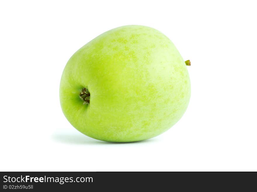 Fresh green apple isolated on a white