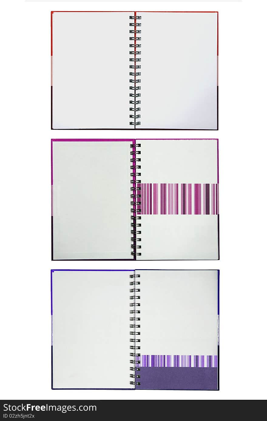 Set of colorful notebooks,three books