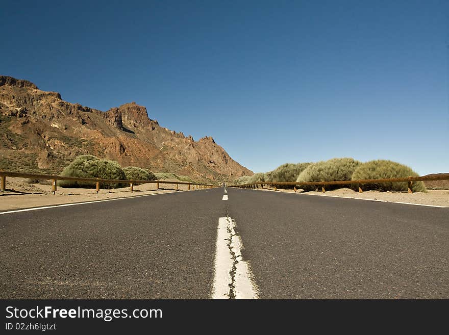 Low level of road taken in Santiago del Teide National Park. Low level of road taken in Santiago del Teide National Park