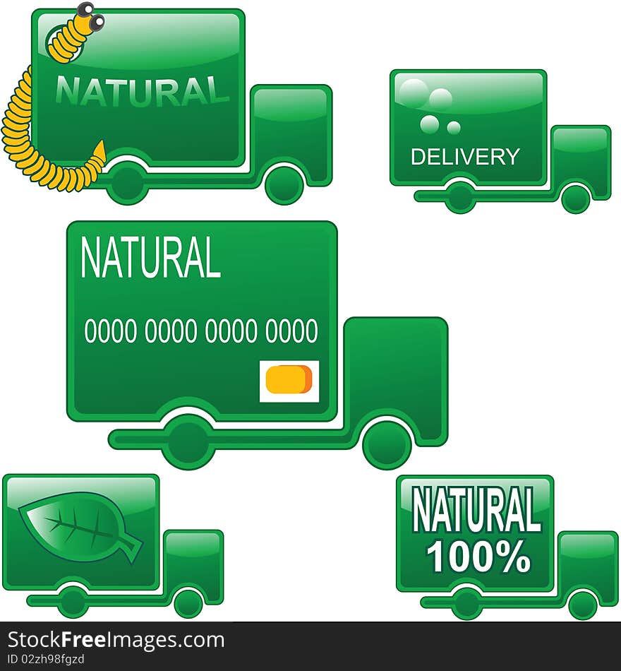 Vector delivery truck silhouettes set. Vector delivery truck silhouettes set.