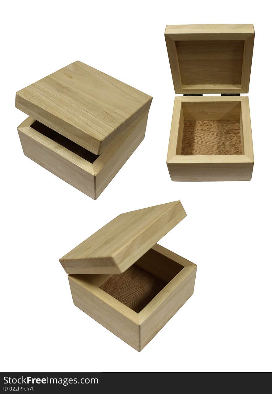 Wood boxs on white background