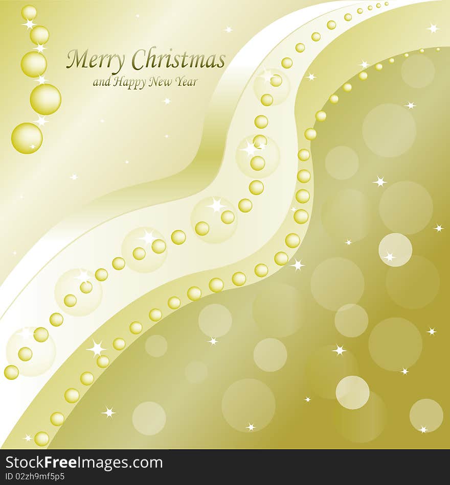 Greeting the Merry Christmas postcard with a picture of Christmas balls. Vector illustration. eps10