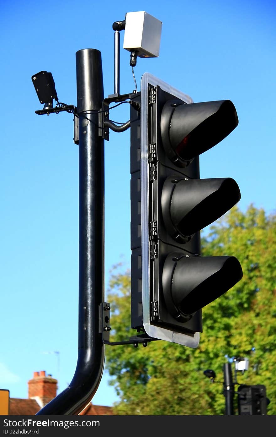 Image of traffic light changing to red