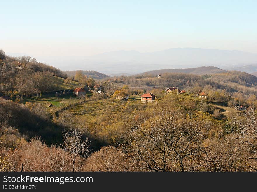 Serbian ethnic mountain village, Rudnik mountain, Serbia. Serbian ethnic mountain village, Rudnik mountain, Serbia