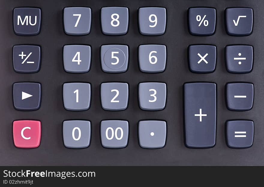 Big black calculator - keypad background