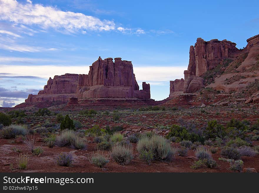 Red cliffs in Arches