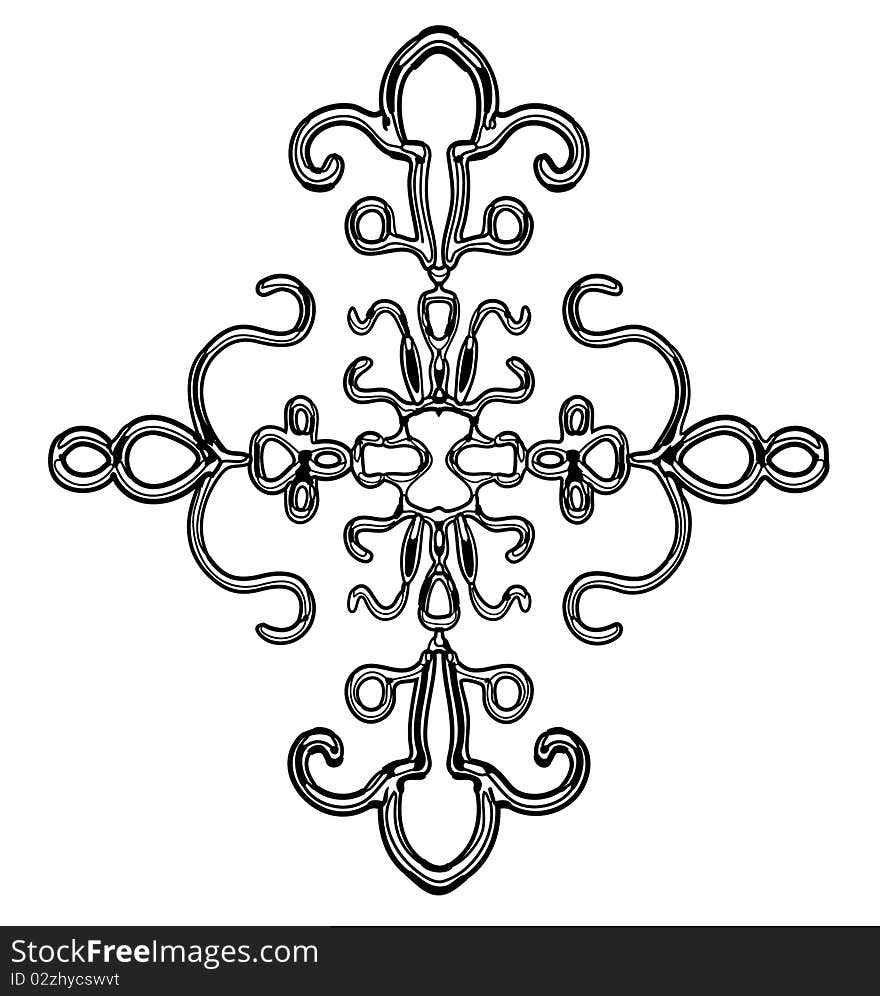 Snowflake Ornament Design Element Illustration. Snowflake Ornament Design Element Illustration