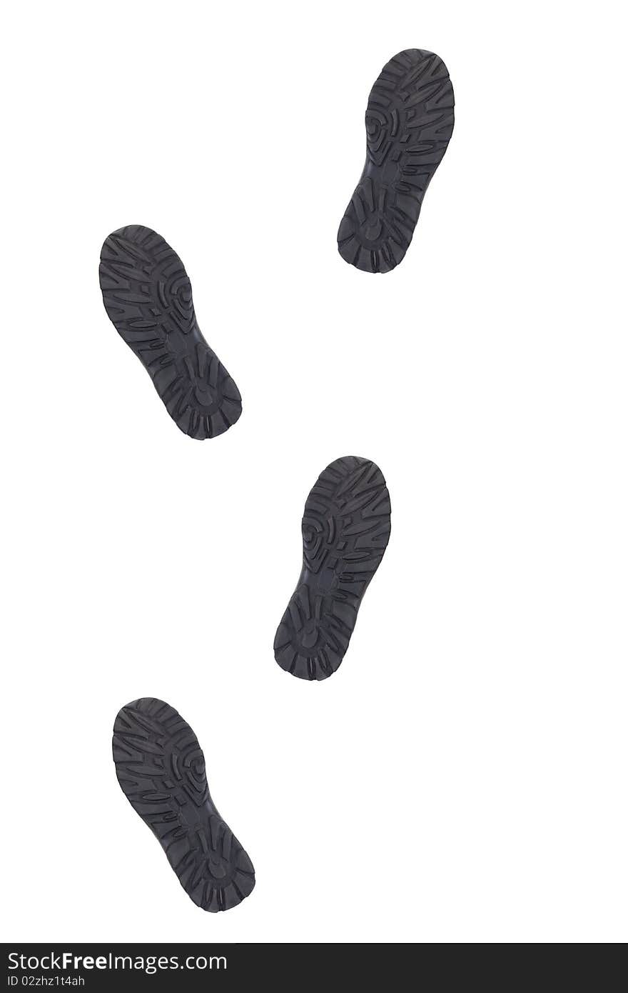 Black shoes on a white background