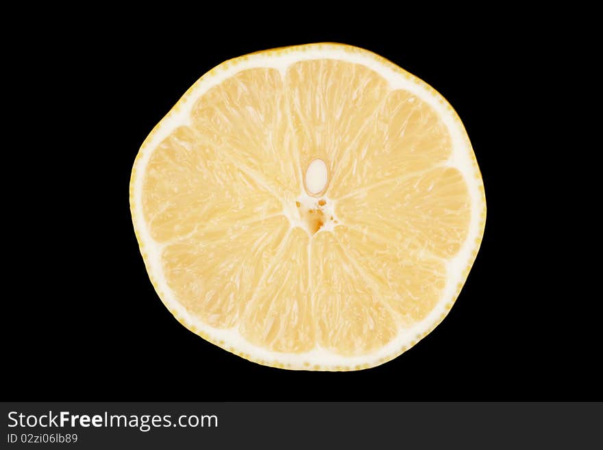 Lemon isolated on black background