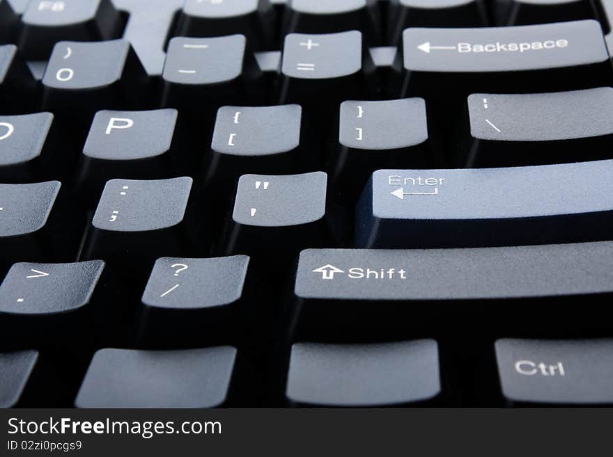 PC keyboard closeup view