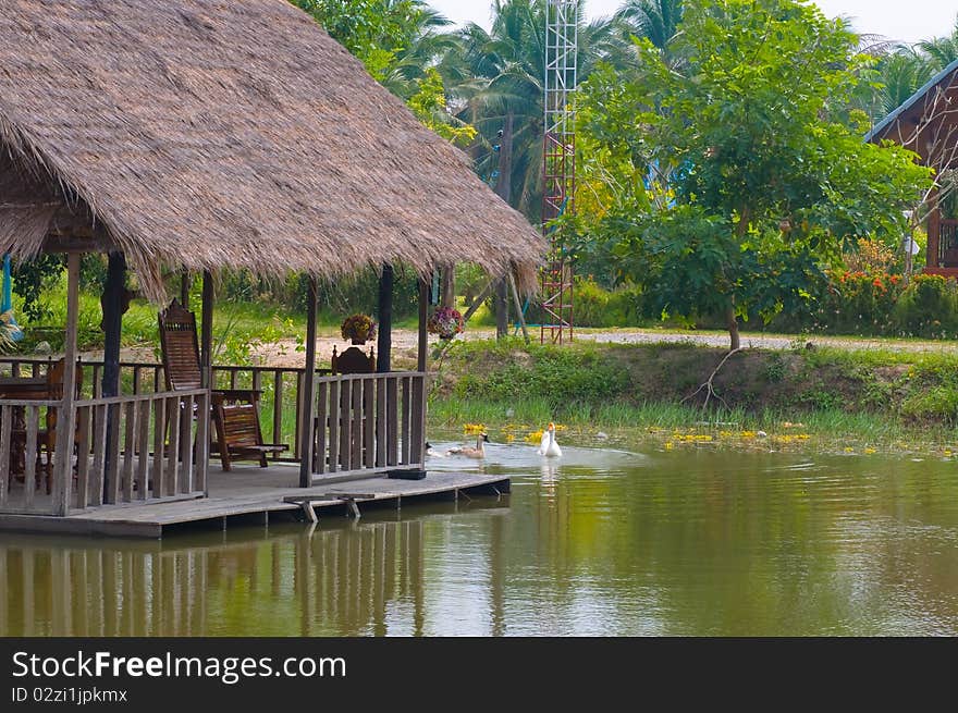 Pavilion is water side