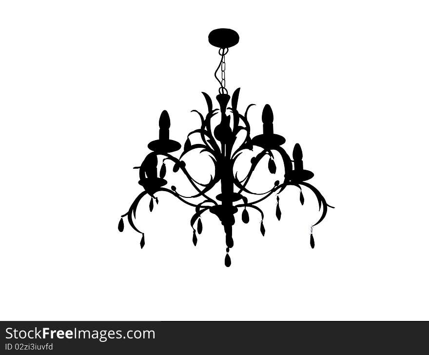 Chandelier with crystals and leaf design