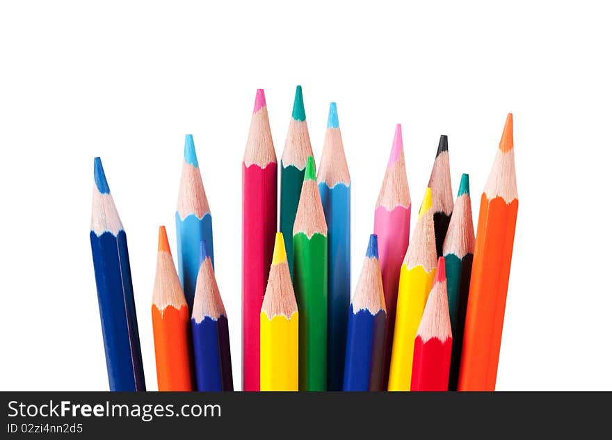 Pencils, isolated on the white background.