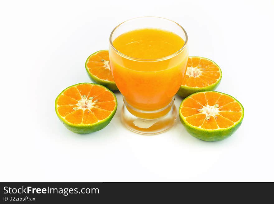 Orange juice Isolated on white.