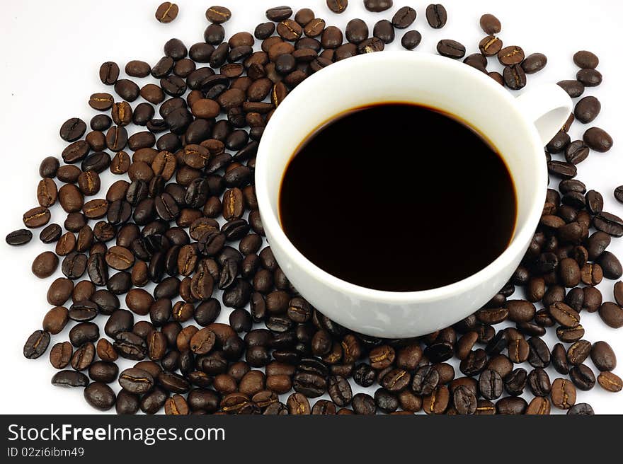 Close-up of Coffee beans background.