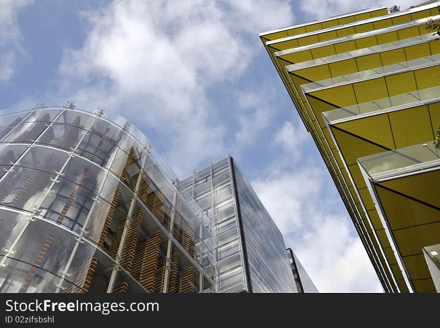 Modern office blocks in More London