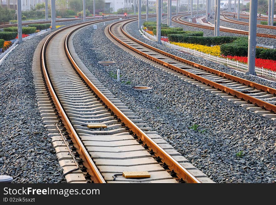 Tracks leading to the distant. Tracks leading to the distant