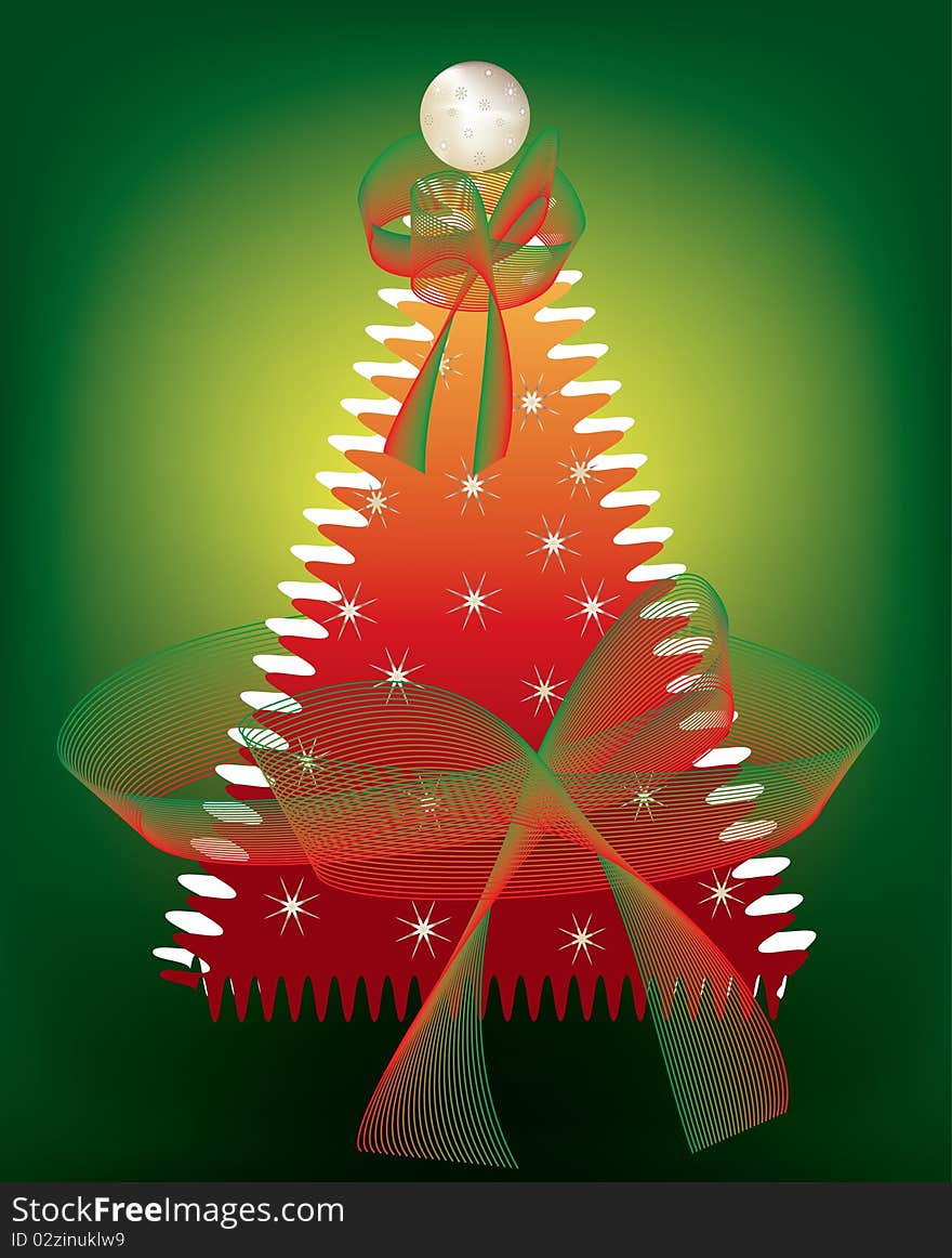 Christmas Tree With Ribbons