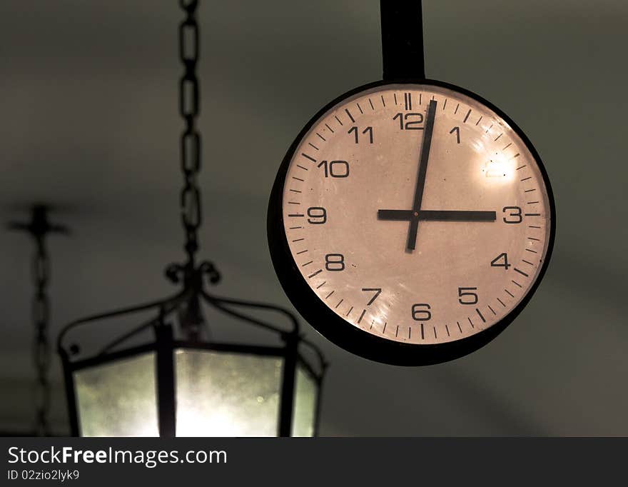 Bergamo old Town Rail station Clock