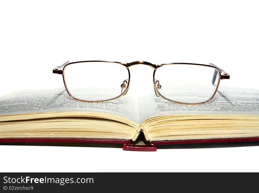 Book and glasses