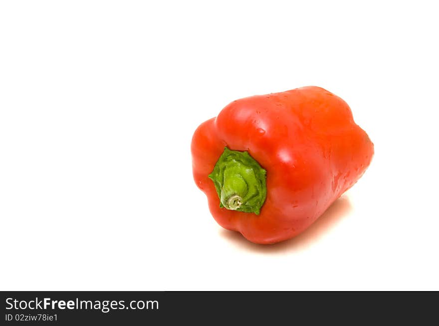 Fresh red pepper on white background