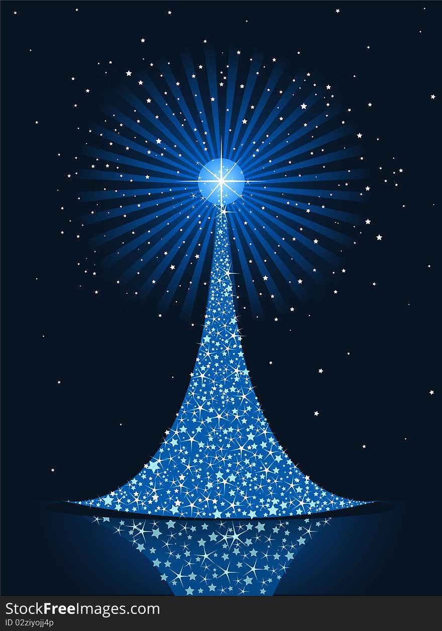 Stylized Christmas tree on background with copy space. Stylized Christmas tree on background with copy space