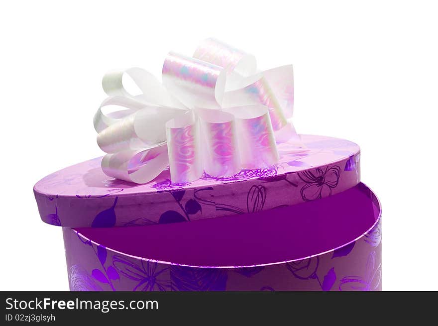 Festive box with a ribbon for gifts. Festive box with a ribbon for gifts