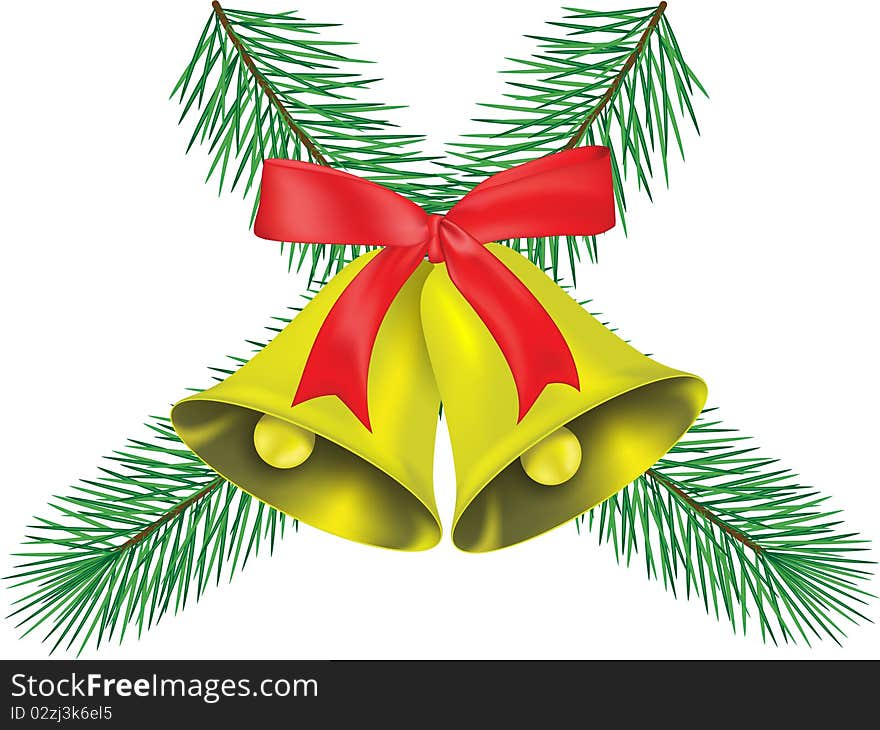 Two christmas bell. Vector illustration