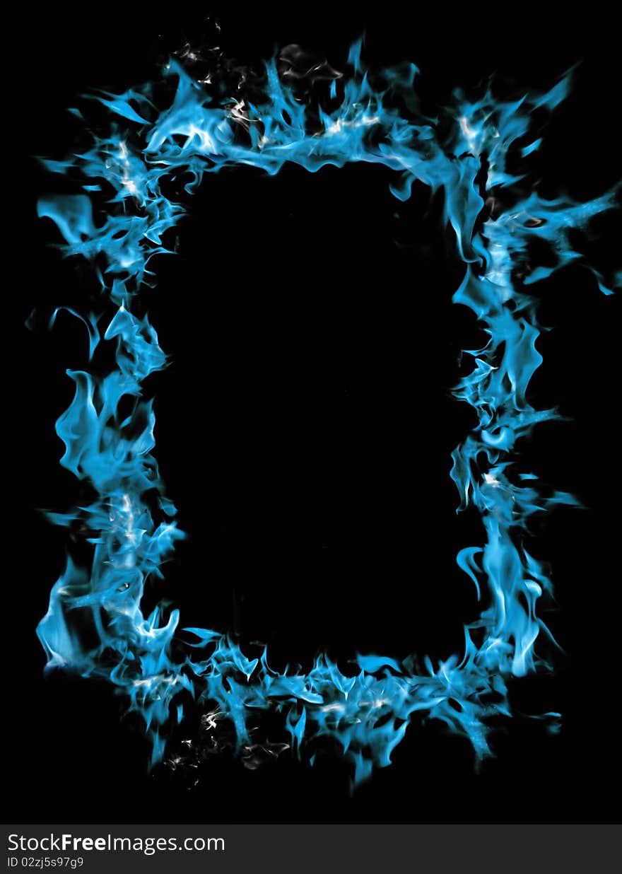 Burning gas frame against a dark background. Burning gas frame against a dark background