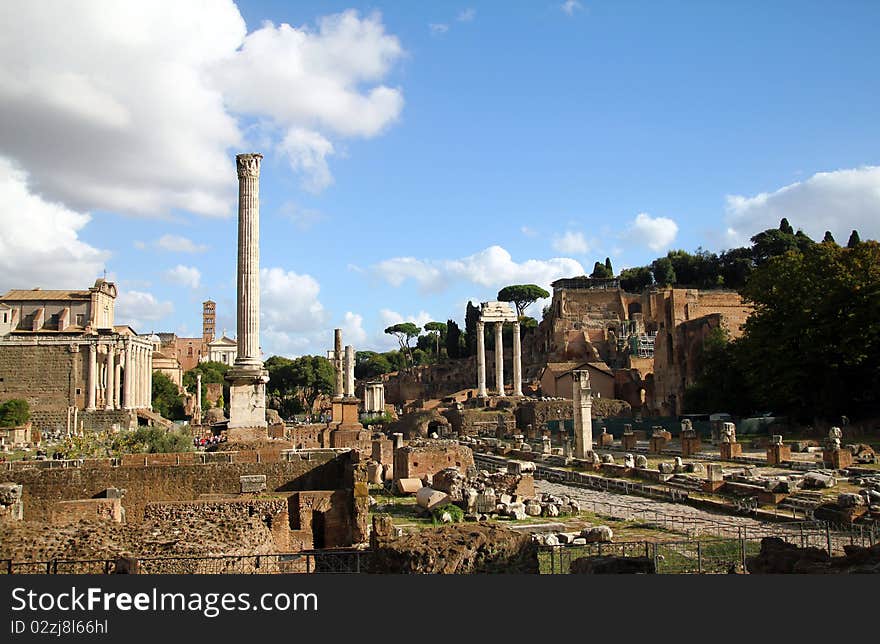 This is the Forum Romanum in Rome / Italy. This is the Forum Romanum in Rome / Italy