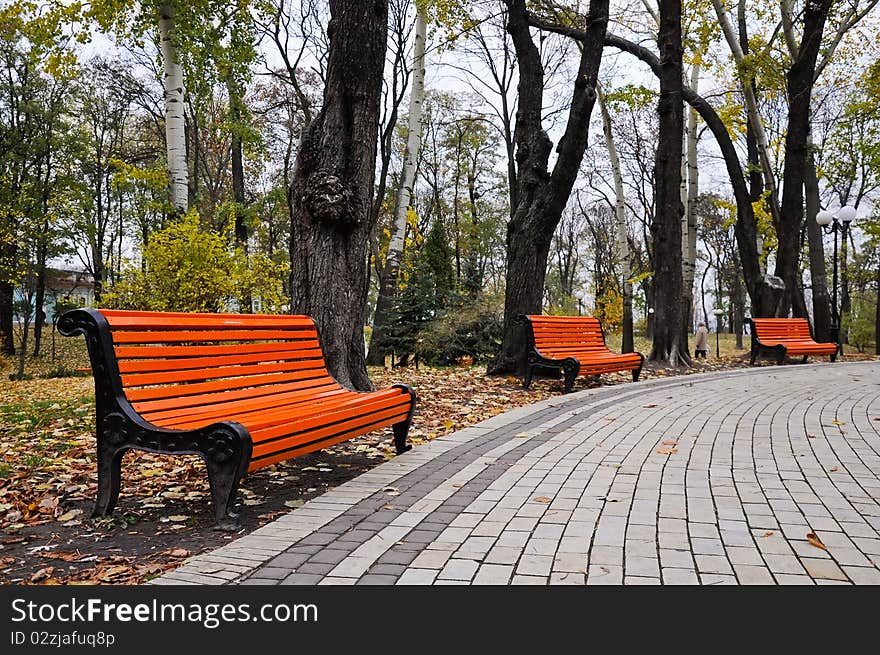 Autumn Park in downtown Kiev