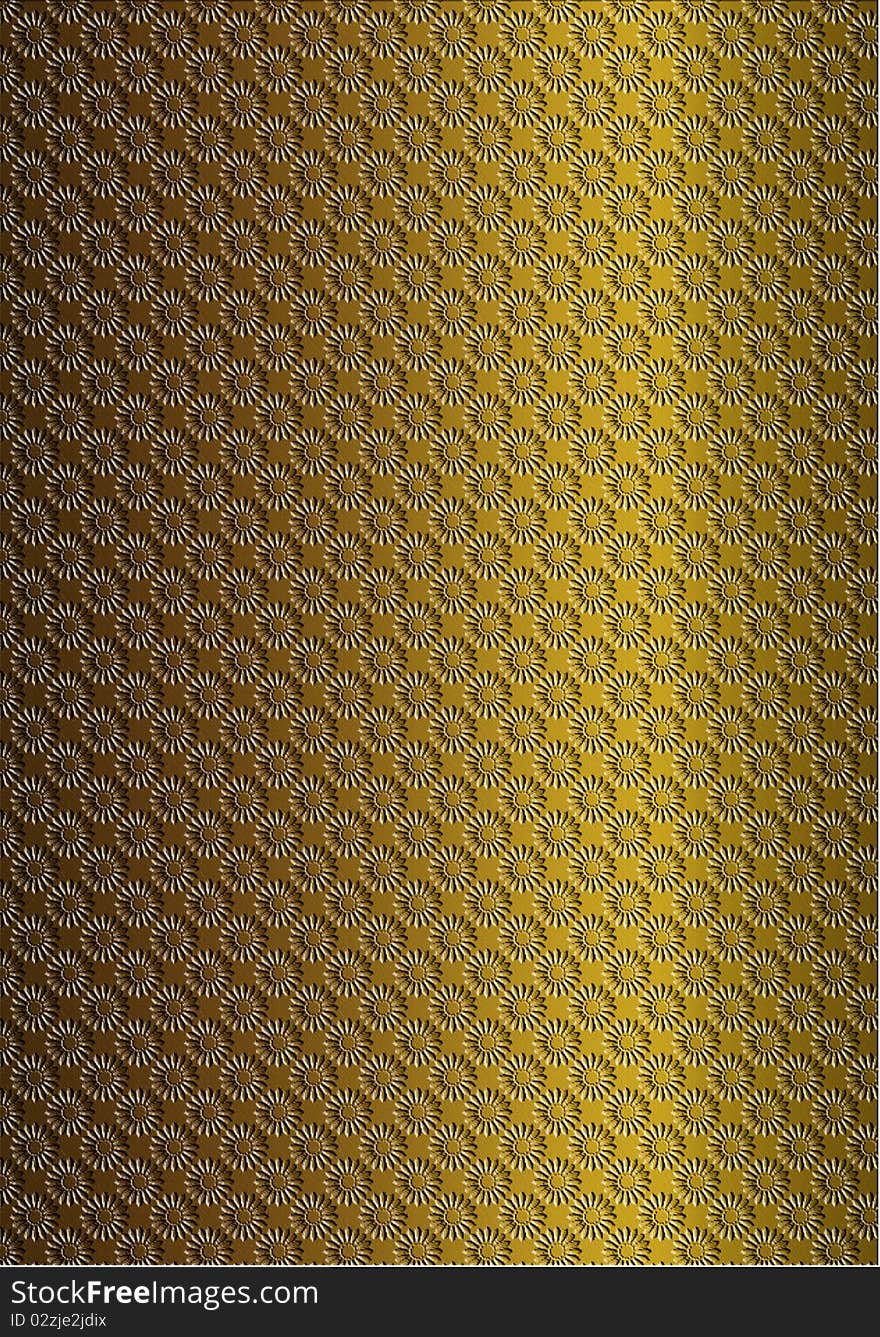 Textural Flower Gold Background