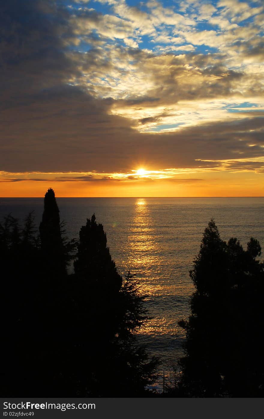 Sunrise on the sea and morning cloudscape. Sunrise on the sea and morning cloudscape