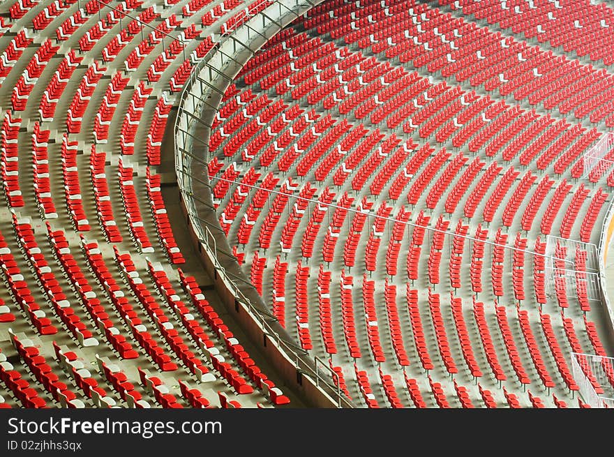 Auditorium seats are neatly arranged. Auditorium seats are neatly arranged