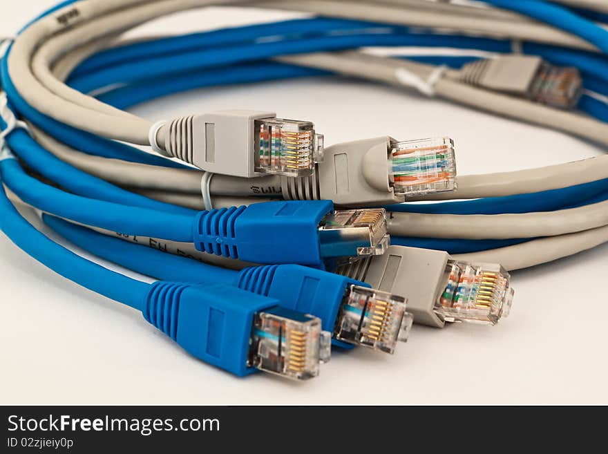 Ethernet Cables Isolated On White Background.