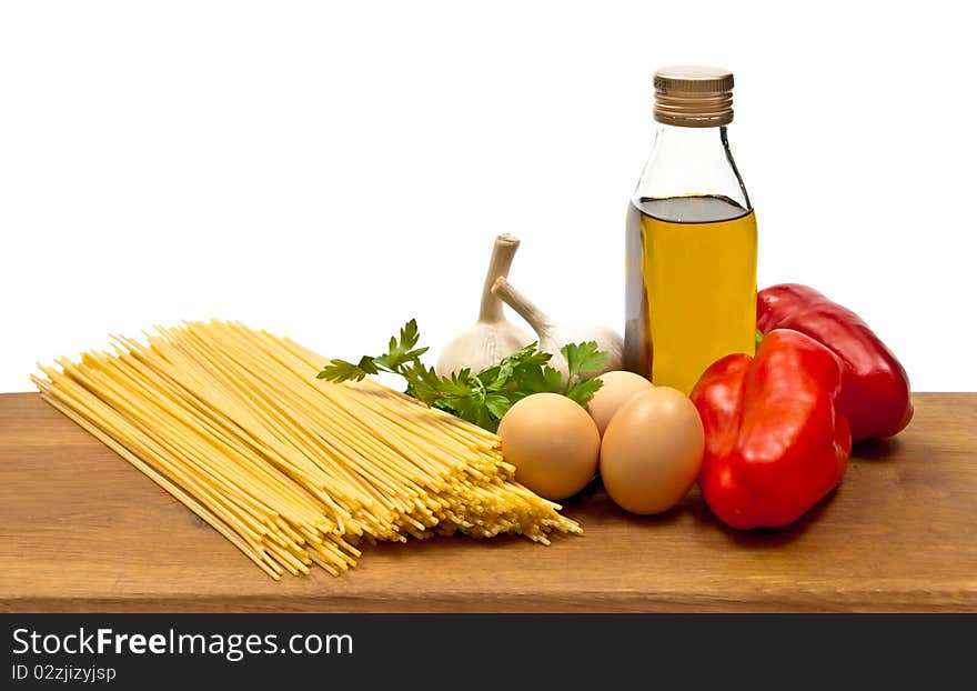 Spaghetti and vegetables