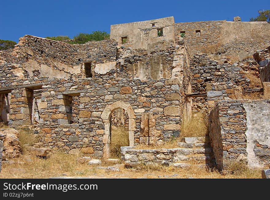 Spinalonga on the island of Crete, Greece. Spinalonga on the island of Crete, Greece